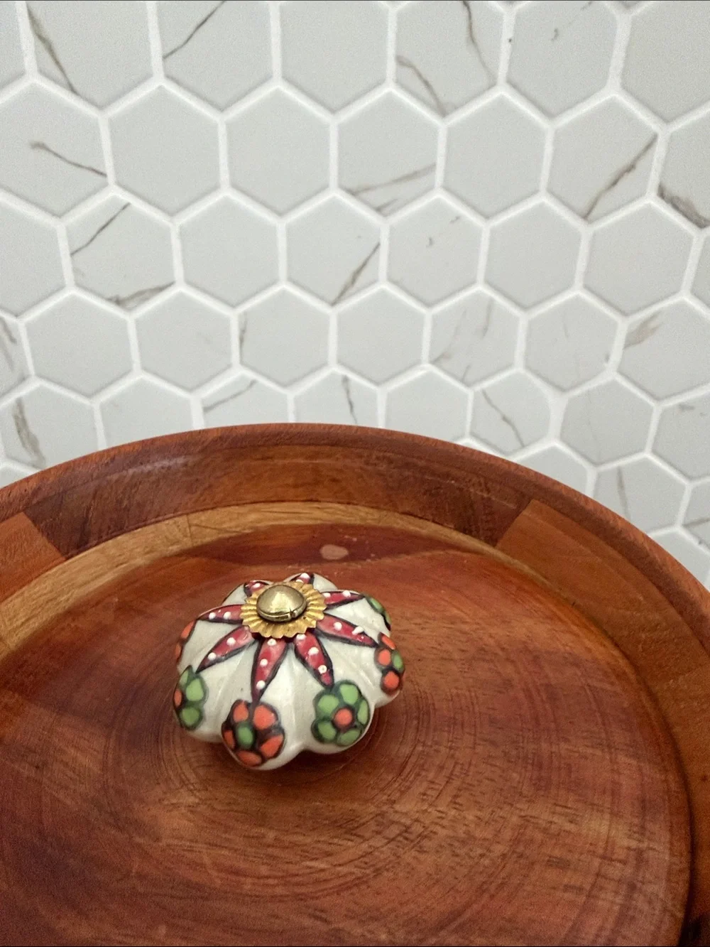 Handmade Wooden Storage Jar - Brown